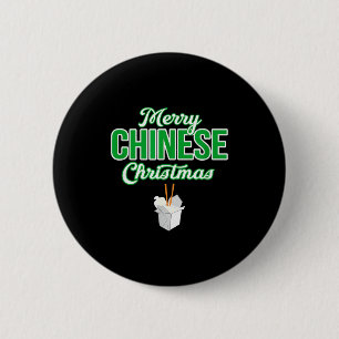 Merry Chinese Christmas Xmas Funny Restaurant Take 6 Cm Round Badge