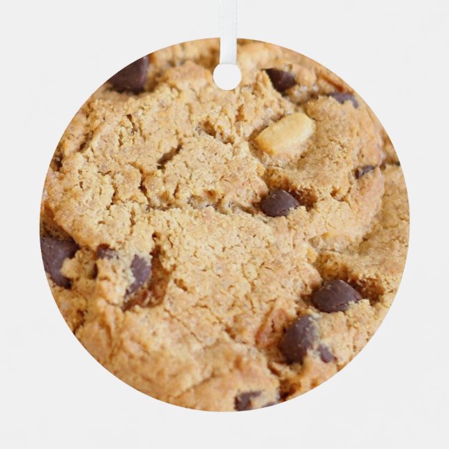 Merry Chip-Mas, Funny Cookie Christmas Pun  Metal Tree Decoration (Front)