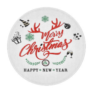 Merry Chirstmas Happy New Year Cutting Board