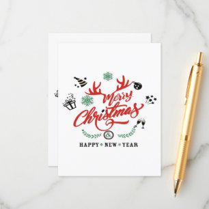 Merry Chirstmas Happy New Year Enclosure Card