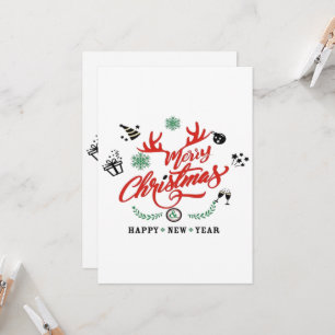 Merry Chirstmas Happy New Year Invitation