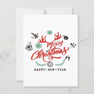 Merry Chirstmas Happy New Year  Postcard