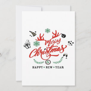 Merry Chirstmas Happy New Year  Thank You Card