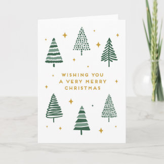 Merry Chirstmas Trees with Stars Card