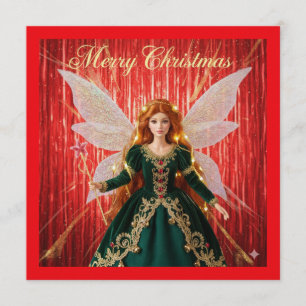 Merry Chistmas angel girl design pretty cute Invitation