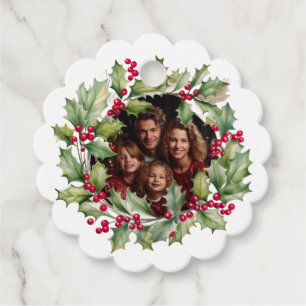 Merry Chistmas Editable Photo Family Favour Tags