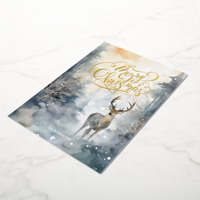 Merry Chistmas Foil Holiday Card (Rotated)