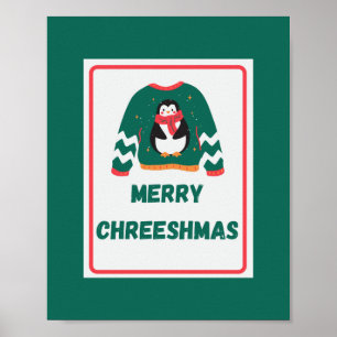 Merry Chreeshmas Penguin Sweater Poster