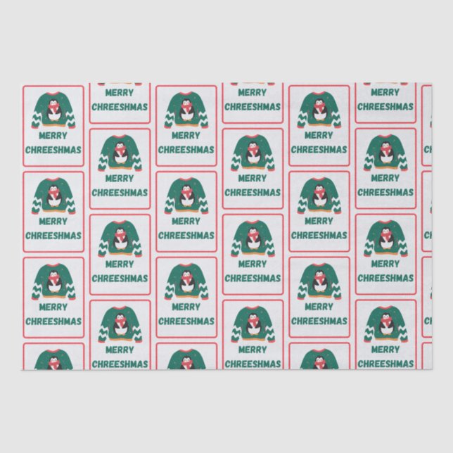 Merry Chreeshmas Penguin Sweater   Tissue Paper (Front)