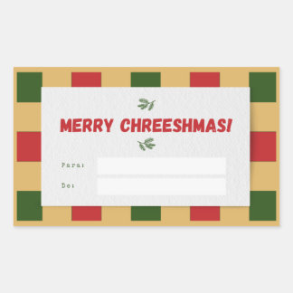 Merry Chreeshmas plaid Gift Rectangular Sticker