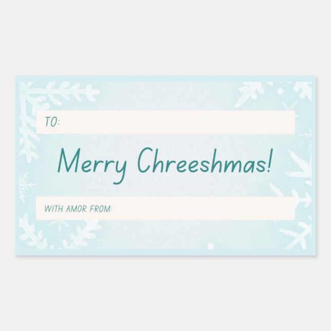 Merry Chreeshmas Snowflake Gift Rectangular Sticker (Front)