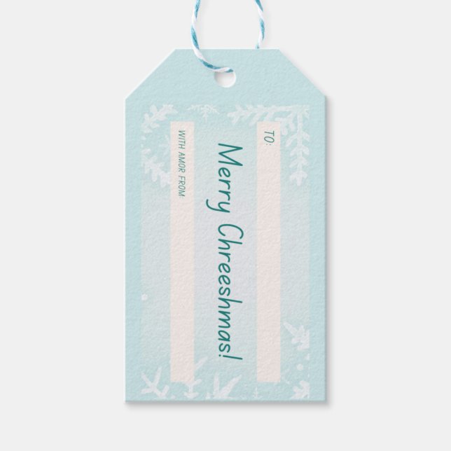 Merry Chreeshmas Snowflake  Gift Tags (Front)