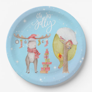 Merry Chris Moose - Oh So Jolly    Paper Plate