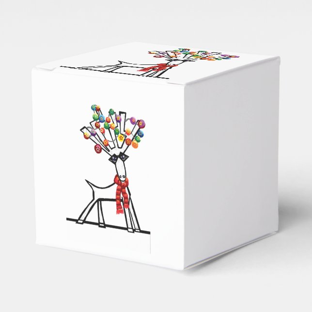 Merry Chris Moose or Reindeer Favour Box (Front Side)