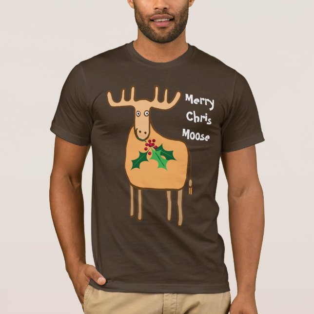 Merry Chris Moose T-Shirt (Front)