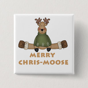 Merry Chris-Moose T-shirts and Gifts 15 Cm Square Badge