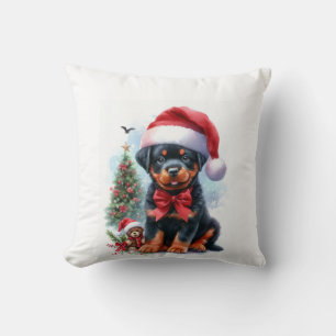 Merry Chrismas my little rottweiler Cushion