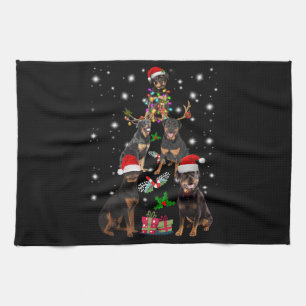 Merry chrismas my little rottweiler tea towel