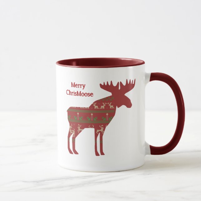 Merry ChrisMoose Funny Christmas Moose Animal Art Mug (Right)
