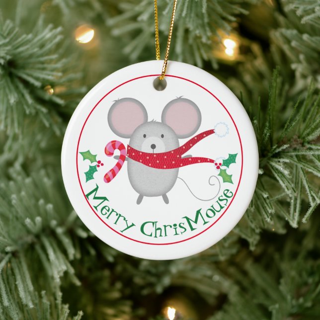 Merry ChrisMouse, Holiday Mouse Ceramic Tree Decoration (Tree)
