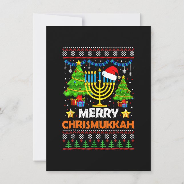 Merry Chrismukkah 2022 Happy Hanukkah Christmas Sa Invitation (Front)