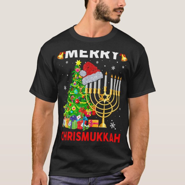 Merry Chrismukkah 2022 Happy Hanukkah Christmas Sa T-Shirt (Front)