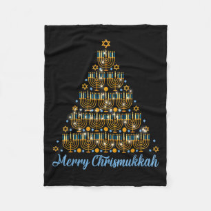 Merry Chrismukkah 2022 Happy Hanukkah Christmas Tr Fleece Blanket