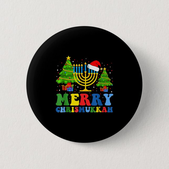 Merry Chrismukkah 2024 Happy Hanukkah Christmas Sa 6 Cm Round Badge (Front)