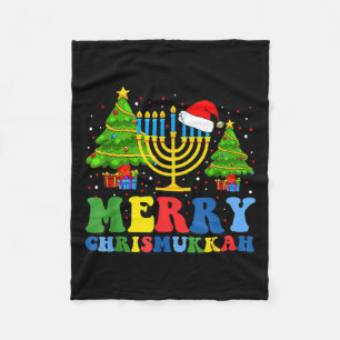 Merry Chrismukkah 2024 Happy Hanukkah Christmas Sa Fleece Blanket