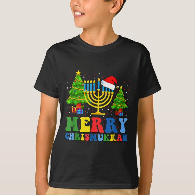 Merry Chrismukkah 2024 Happy Hanukkah Christmas Sa T-Shirt (Front)