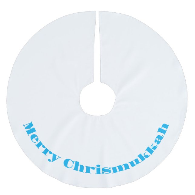 Merry Chrismukkah Blue and White Tree Skirt (Front)