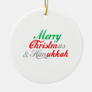 Merry Chrismukkah Ceramic Tree Decoration