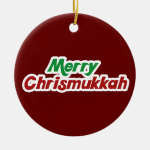 Merry Chrismukkah Ceramic Tree Decoration