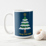 Merry Chrismukkah Cute Hanukkah Christmas Coffee Mug<br><div class="desc">This cute Merry Chrismukkah mug gift features a green Christmas tree decorated with blue dreidel ornaments and a gold Jewish Star of David at the top for Hanukkah to combine the 2 holidays for a family that celebrates both.</div>