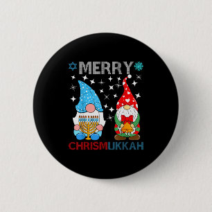Merry Chrismukkah Funny Gnomes Christmas And Hanuk 6 Cm Round Badge