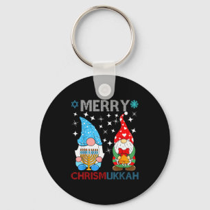 Merry Chrismukkah Funny Gnomes Christmas And Hanuk Key Ring
