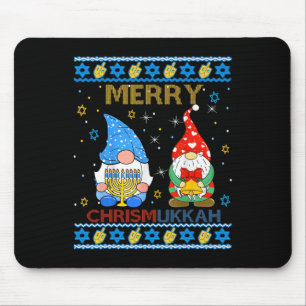 Merry Chrismukkah Funny Gnomes Christmas And Hanuk Mouse Mat