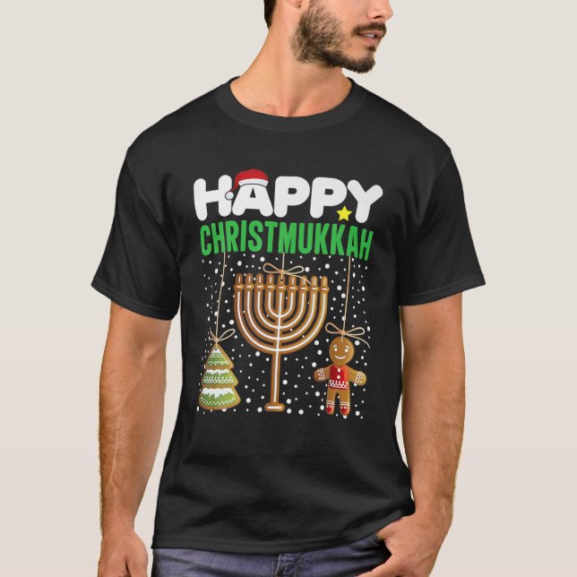 Merry Chrismukkah Funny Jewish Xmas Christmas T-Shirt (Front)