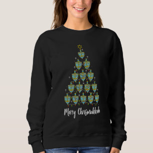 Merry Chrismukkah Hanukkah Dreidel Christmas Tree  Sweatshirt