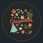 Merry Chrismukkah Happy Christmas Hanukkah 1  Classic Round Sticker<br><div class="desc">Merry Chrismukkah Happy Christmas Hanukkah 1</div>