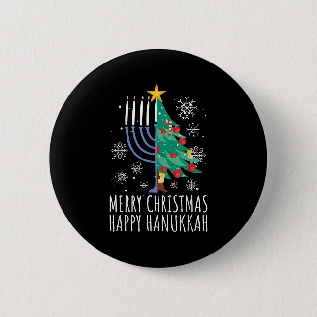 Merry Chrismukkah Happy Christmas Hanukkah  6 Cm Round Badge (Front)