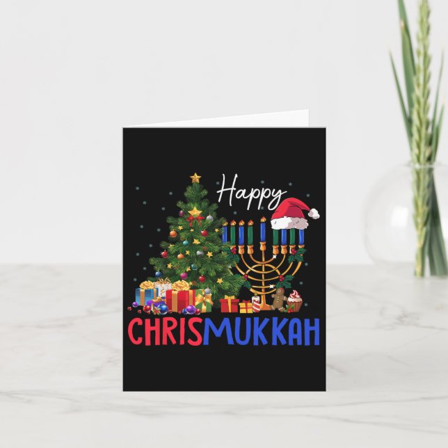 Merry Chrismukkah Happy Christmas Hanukkah  Card (Front)