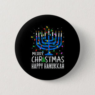 Merry Chrismukkah Happy Christmas Hanukkah Chanuka 6 Cm Round Badge