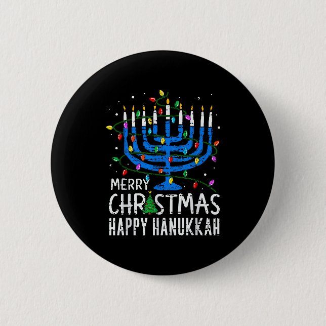Merry Chrismukkah Happy Christmas Hanukkah Chanuka 6 Cm Round Badge (Front)