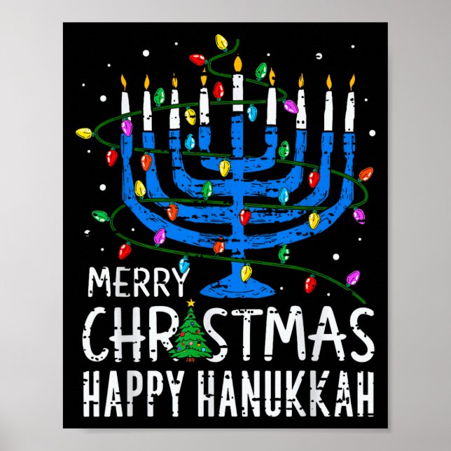 Merry Chrismukkah Happy Christmas Hanukkah Chanuka Poster (Front)