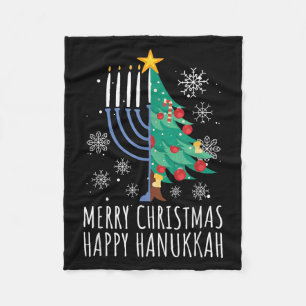 Merry Chrismukkah Happy Christmas Hanukkah  Fleece Blanket