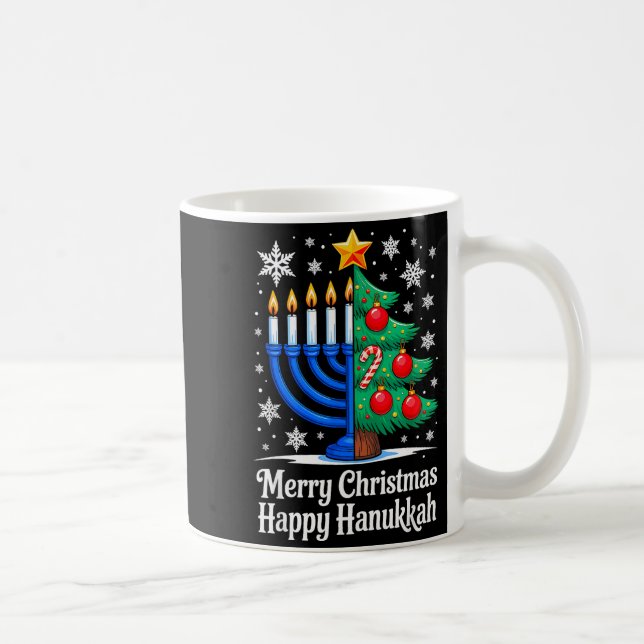 Merry Chrismukkah Happy Christmas Hanukkah Matchin Coffee Mug (Right)