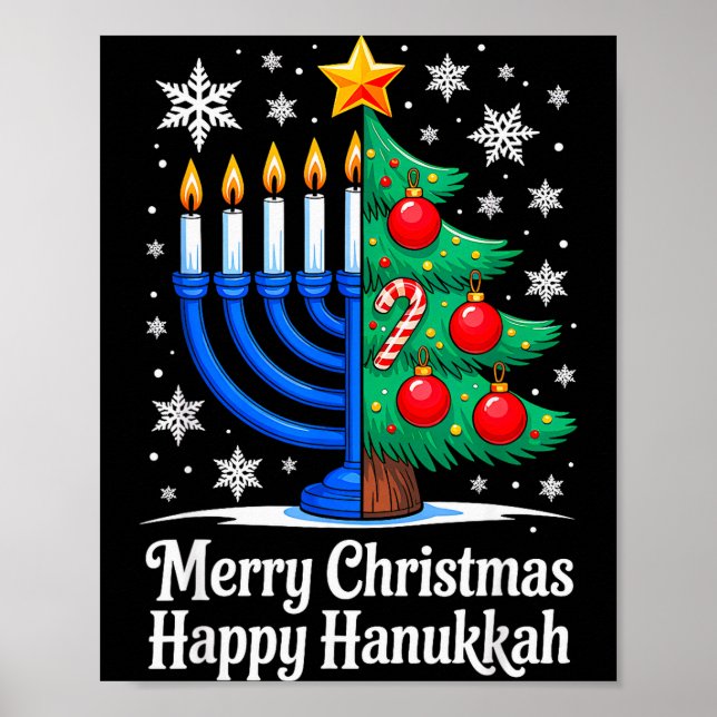 Merry Chrismukkah Happy Christmas Hanukkah Matchin Poster (Front)