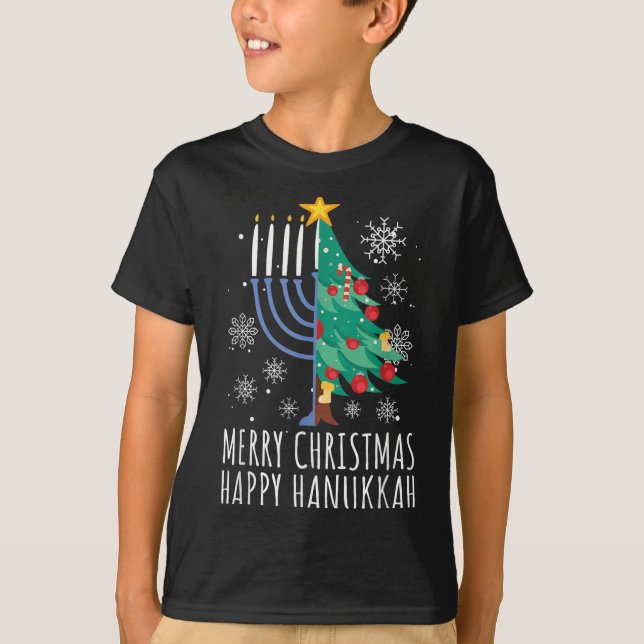 Merry Chrismukkah Happy Christmas Hanukkah  T-Shirt (Front)