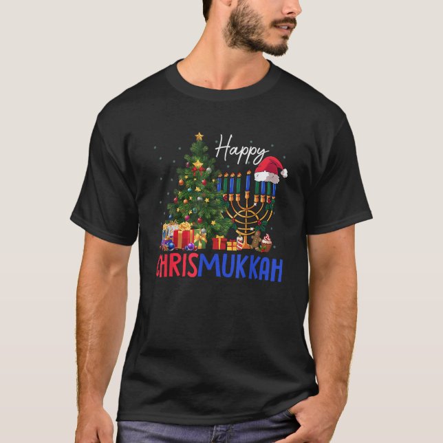 Merry Chrismukkah Happy Christmas Hanukkah  T-Shirt (Front)